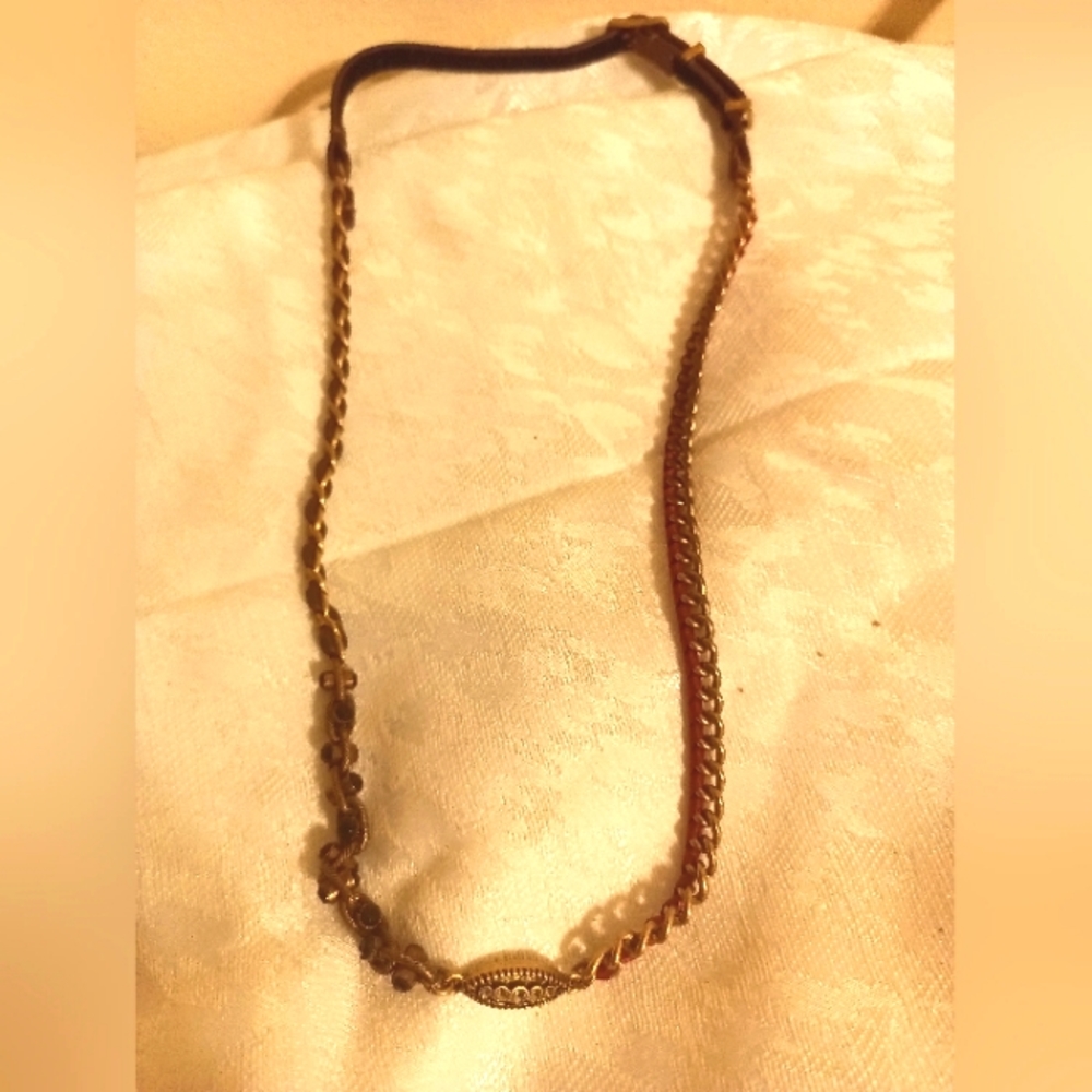 Chloe+Isabel braided black and burgundy rhinestone necklace